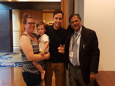 Prof. Dravid with Dr. Jeff Cain, wife Kelcie and son Liam