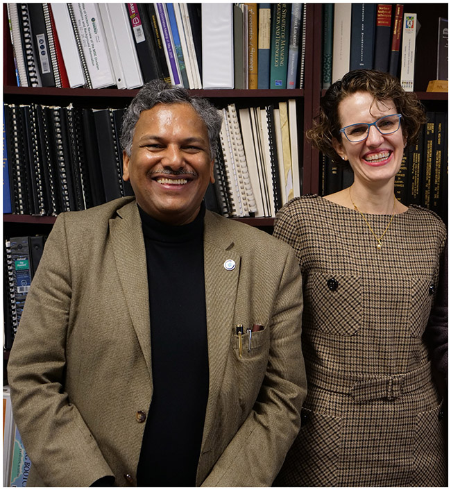 Prof. Vinayak P. Dravid, NUANCE Center Director (left) and Annelise Riles, Executive Director of the Roberta Buffett Institute for Global Studies (right).