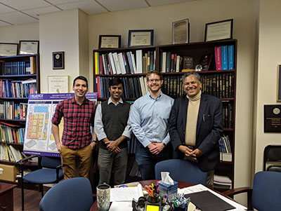 Dr. Cary Hayner with Prof. Vinayak Dravid, Dr. Vikas Nandwana, and Cesar Villa