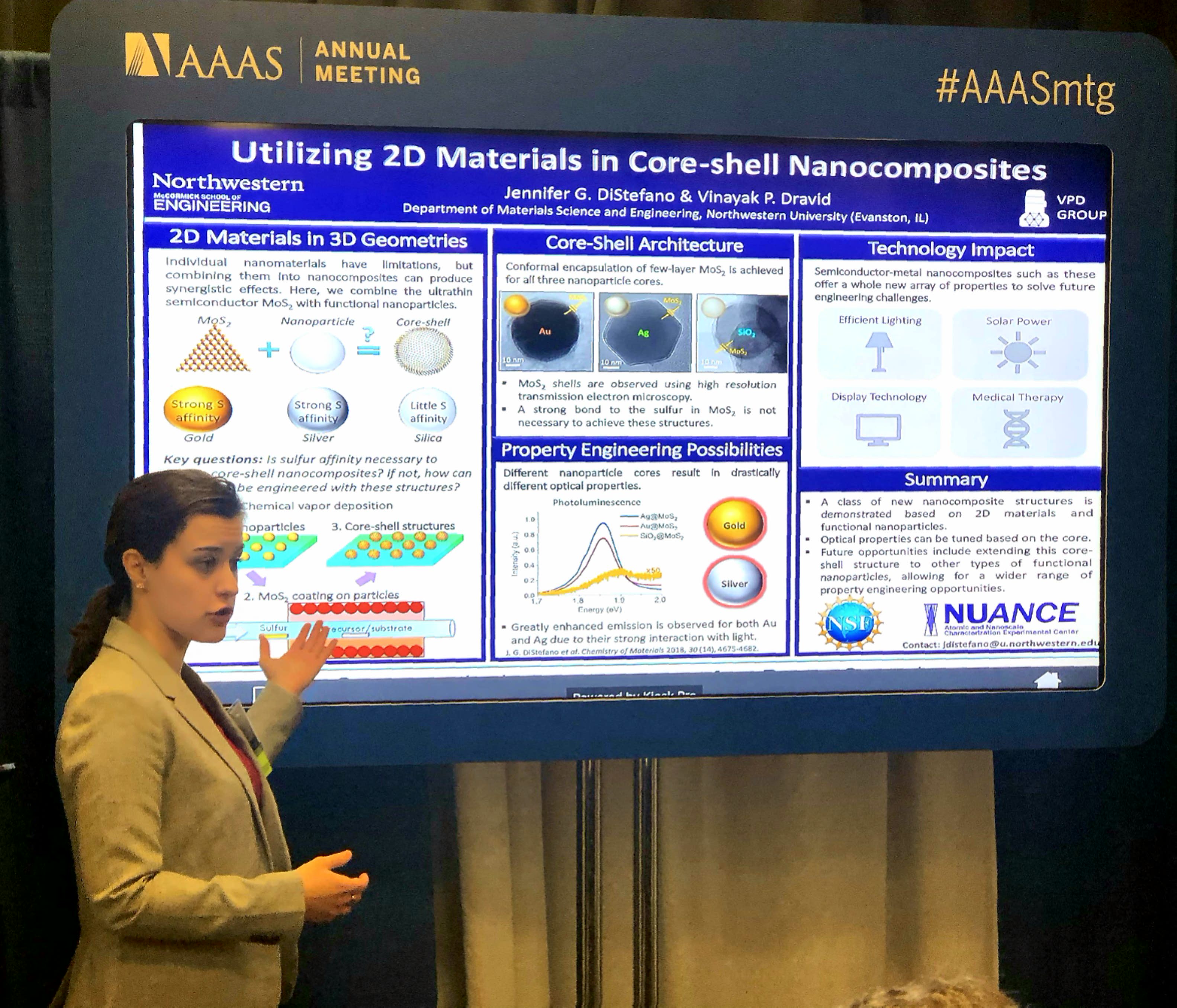 Jen DiStefano presenting her award-winning poster at the AAAS annual meeting.