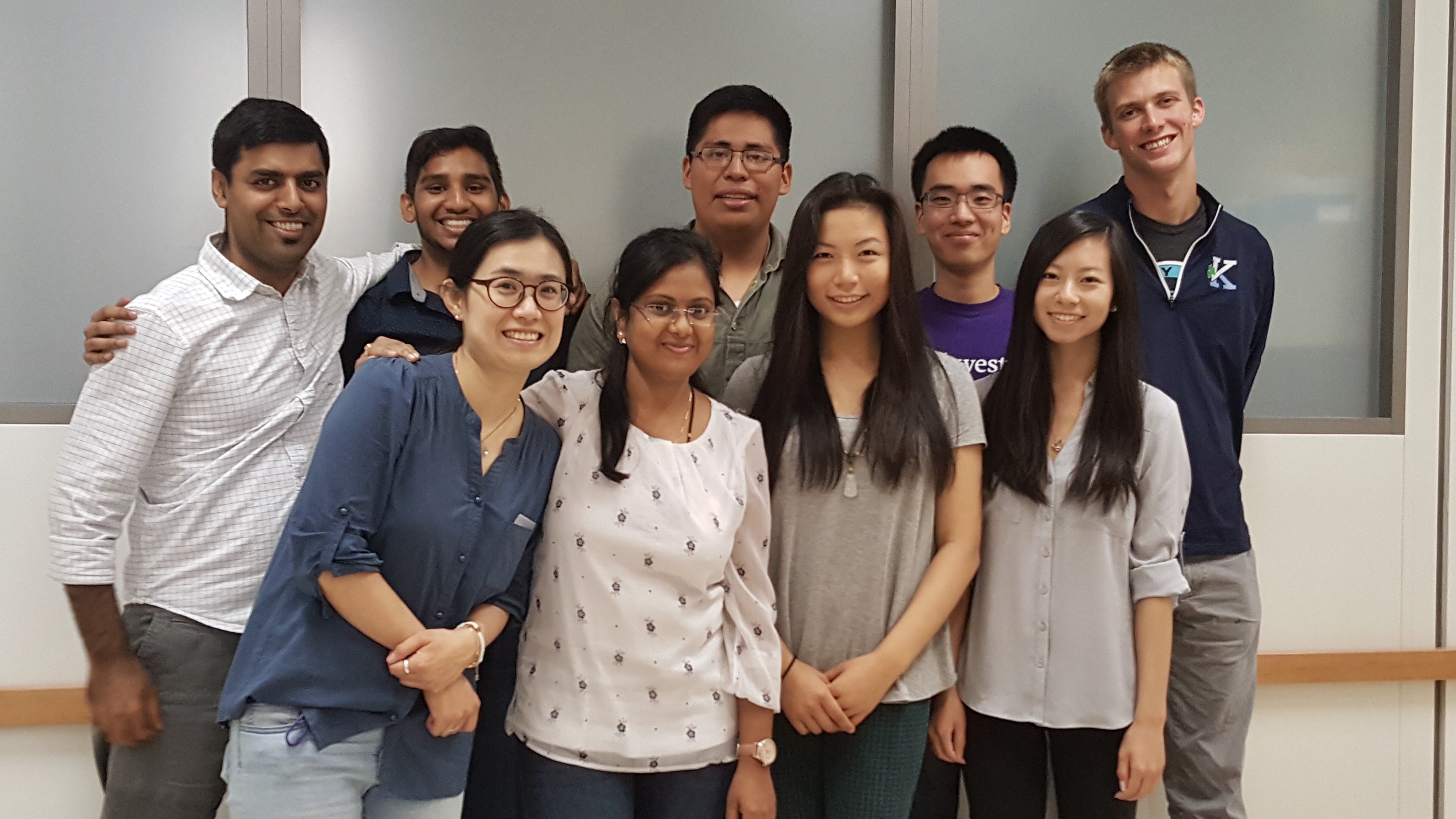 Tiffany Zheng (front row, second from right) is pictured with the soft materials subgroup.