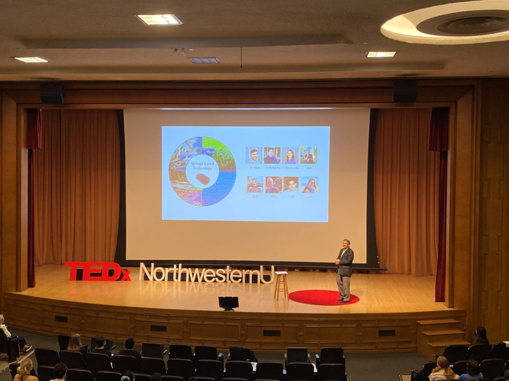 Prof. Dravid presenting his group's research at TEDx Northwestern U