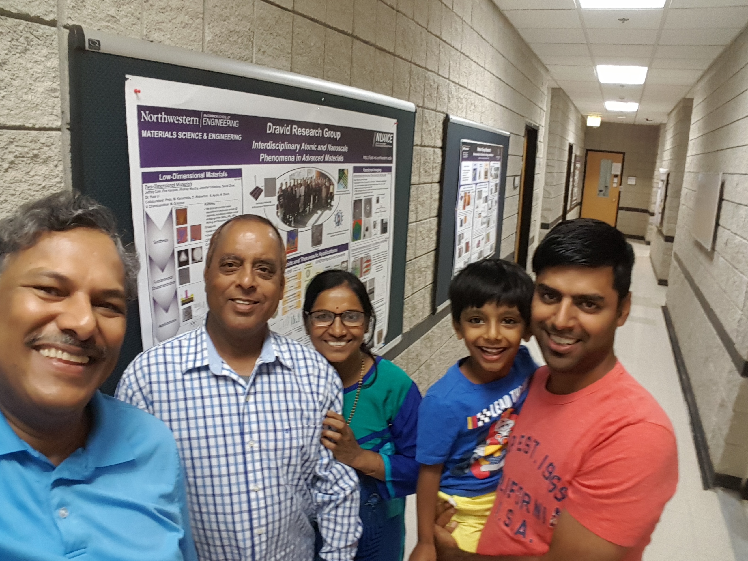 Professor Dravid snapped a selfie with Dr. Vikas Nandwana (far right), with his parents and son Shivam.